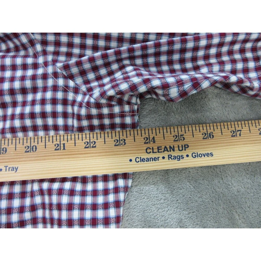 Banana Republic Shirt Men's Large Classic Fit Geometric Red Preppy Non-Iron